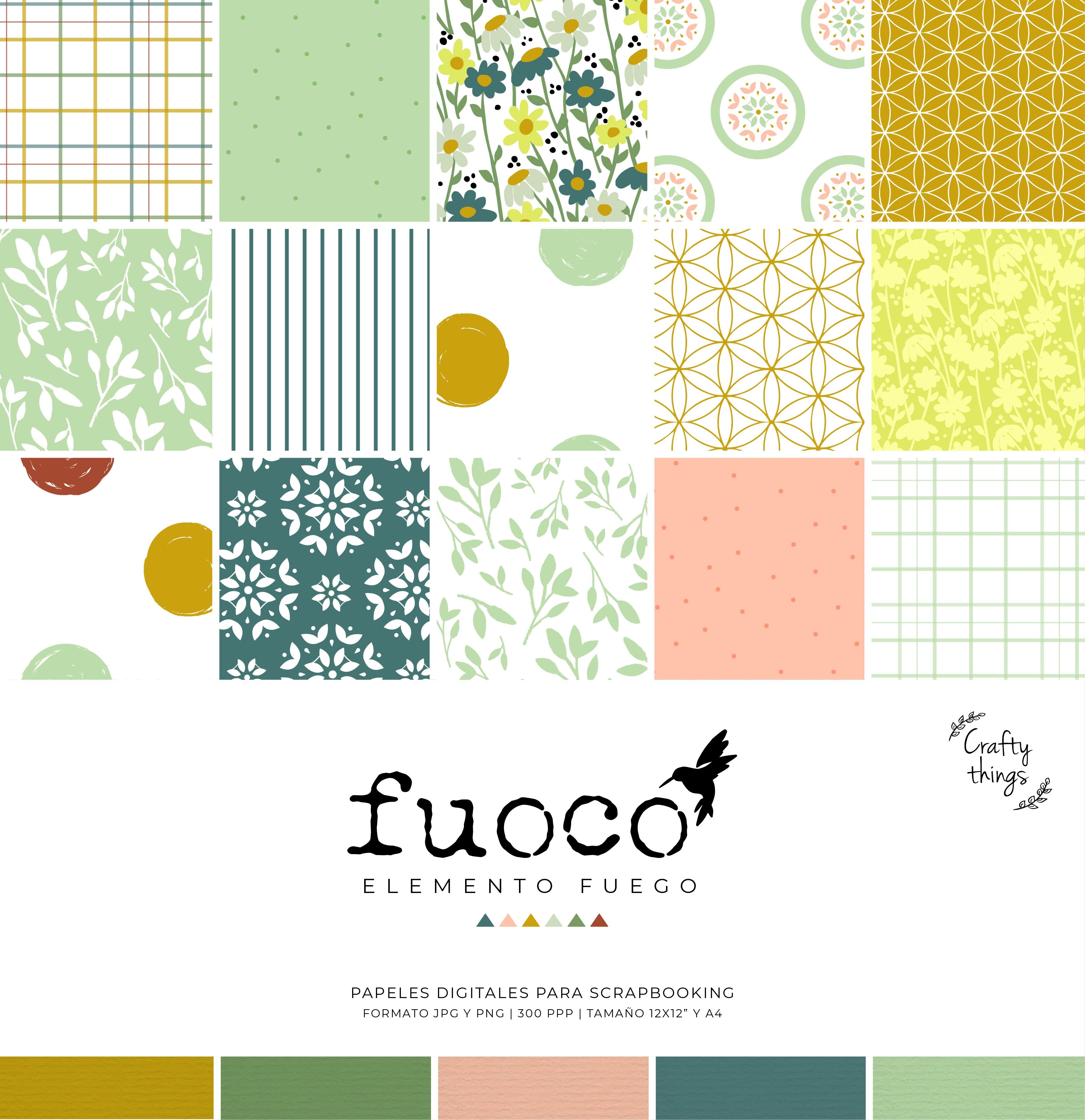 PAPELES PARA SCRAPBOOKING FUOCO DE CRAFTY THINGS DECO