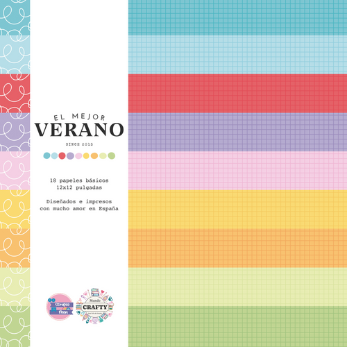 "PAPELES PARA SCRAPBOOKING EL MEJOR VERANO BASICOS 12""x12""