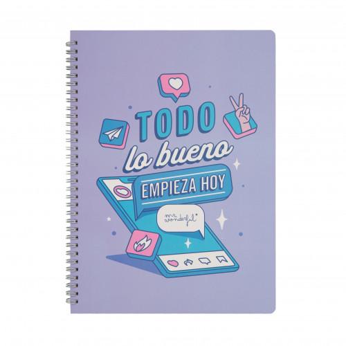 LIBRETA A4 TODO LO BUENO EMPIEZA HOY MR WONDERFUL