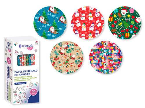 PAPEL DE REGALO NAVIDAD COLORS 70 X 200cm. BISMARK