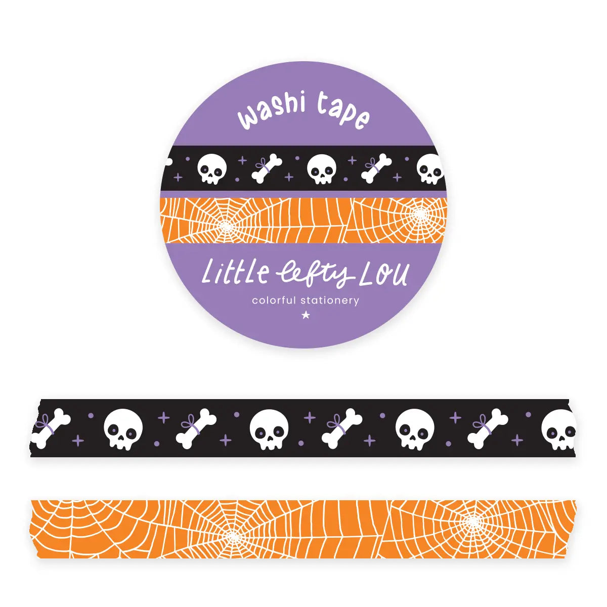 Set de cintas adhesivas Slim Skulls and Spiderweb (negro y naranja)