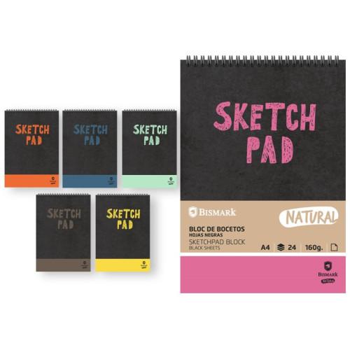 BLOC DE SKETCHBOOK A4 NEGRO BISMARK 160gr.