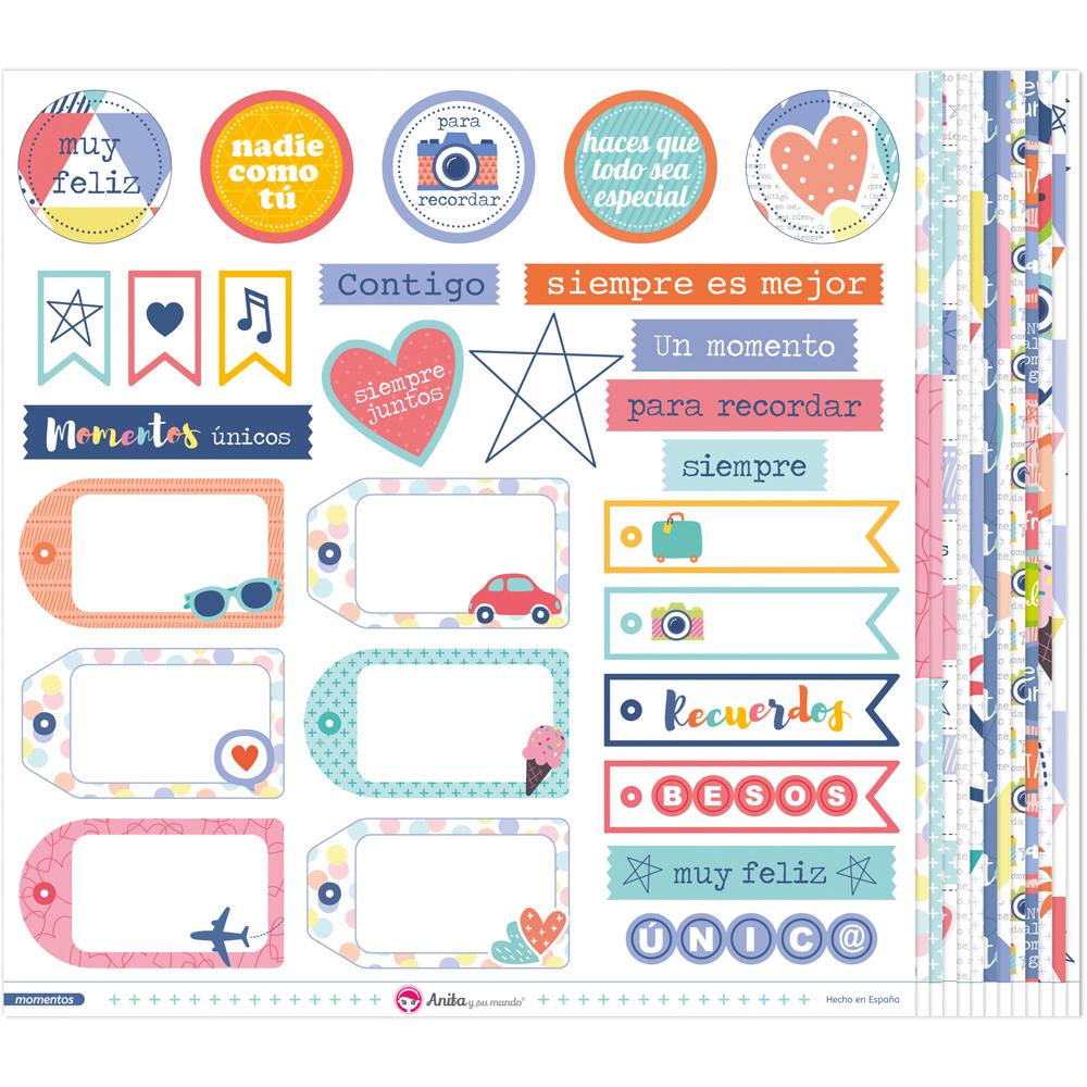 PACK 13 PAPELES DECORADOS 12X12 180 G MOMENTOS FSC ANITA Y SU MUNDO