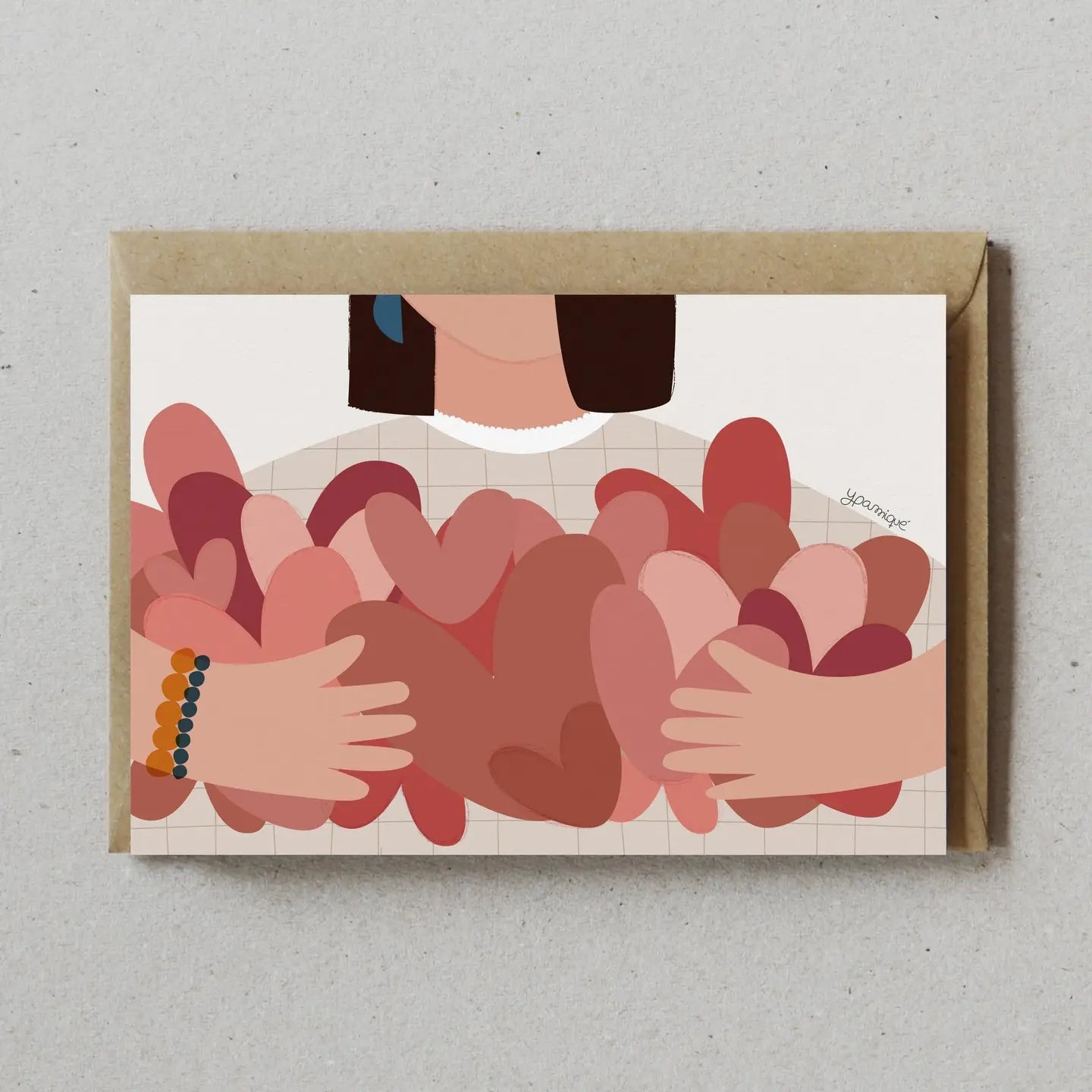 Tarjeta Con Sobre - La Chica De Los Corazones