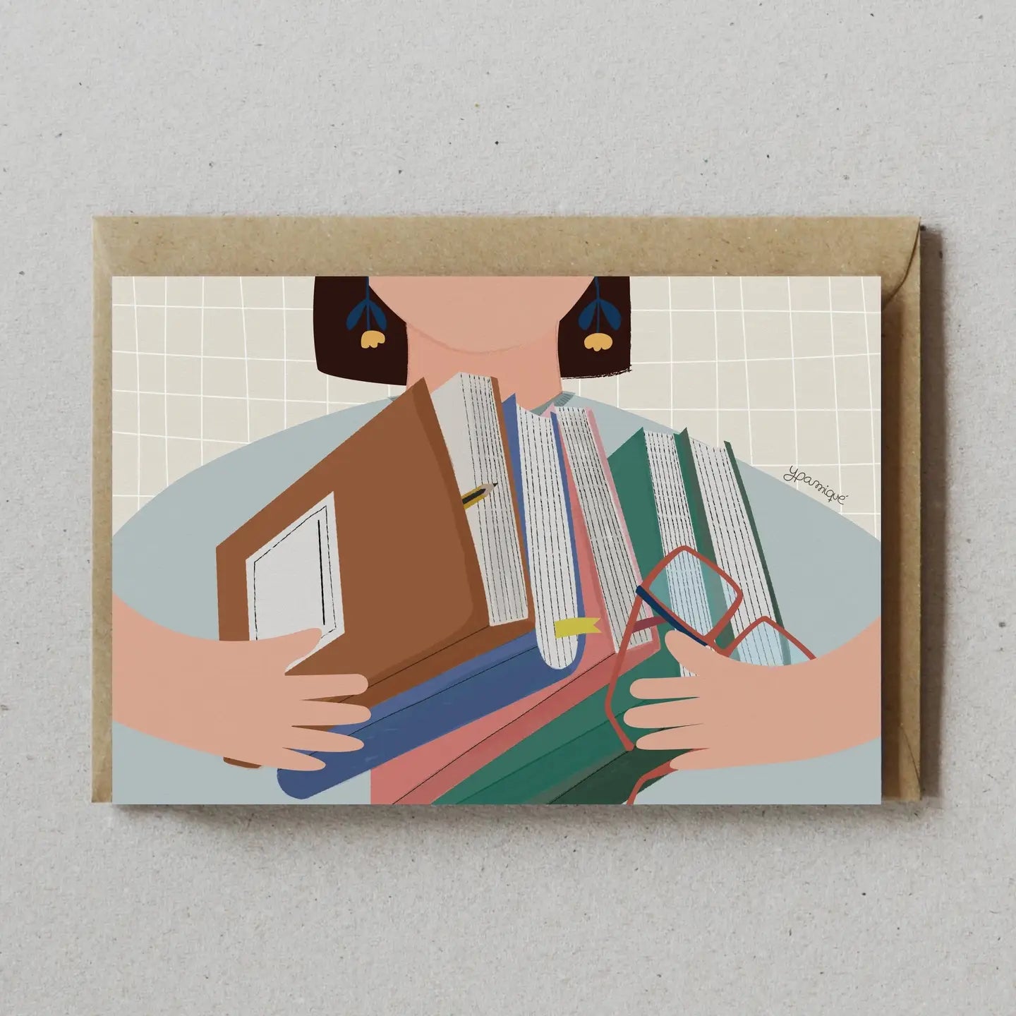 Tarjeta Con Sobre - La Chica De Los Libros