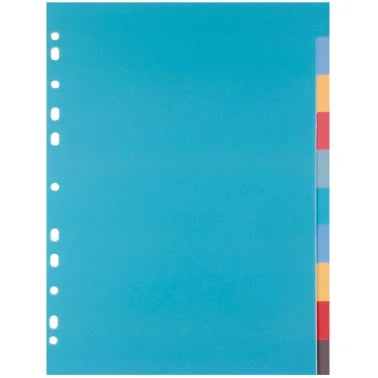 SEPARADORES PLUS OFFICE A4 PLASTICO 10COLORES