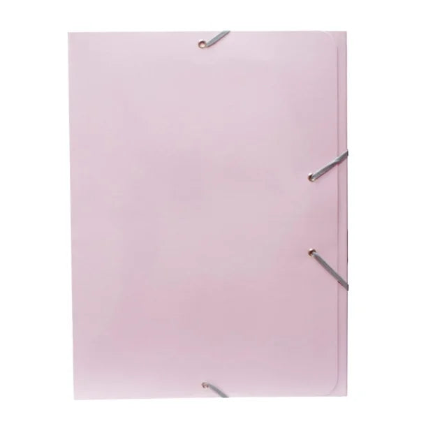 Carpeta Campus Univeristy A4+ Goma y Solapas Cartón Brillo Rosa Claro