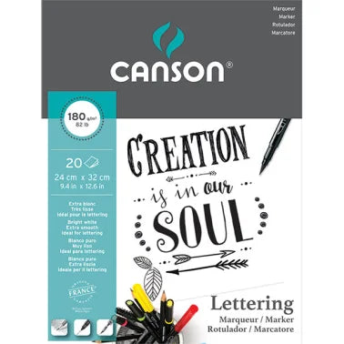 BLOC DE DIBUJO CANSON LETTERING A4 180gr.