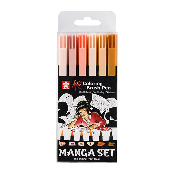 ROTULADOR BRUSH PEN KOI MANGA /6 COLORES