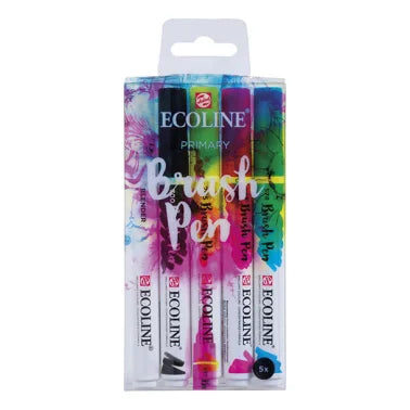 Rotuladores Ecoline Brush Talens Colores Primarios 5 unid