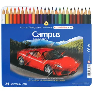 Lápices de Colores Campus University Acuarelable 24 Colores