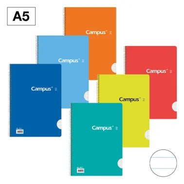 CUADERNOS A5 RAYADO CON ESPIRAL TAPA BLANDA CAMPUS