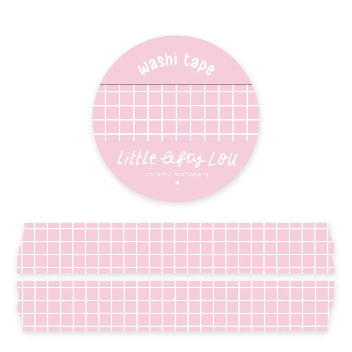 Cinta adhesiva Washi Tape Rejilla Rosa