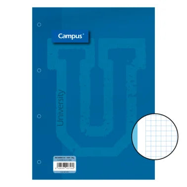 Recambio Campus A4 100 Hojas 90g Cuadrícula 5 mm Banda Azul Claro