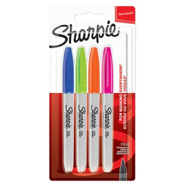Rotuladores Permanentes Sharpie Punta Fina Colores Fun Blister 4