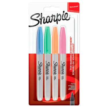 Rotuladores Permanentes Sharpie Punta Fina Colores Pastel Blister 4 colores