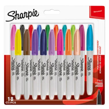 Rotuladores Permanentes Sharpie Punta Fina Blister 18 colores