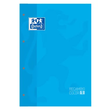 Recambio Archivador Oxford A4 80 Hojas Cuadrícula 5 mm Banda Turquesa