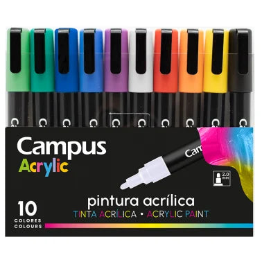Rotuladores Acrílicos Campus Acrylic 10 colores Básicos