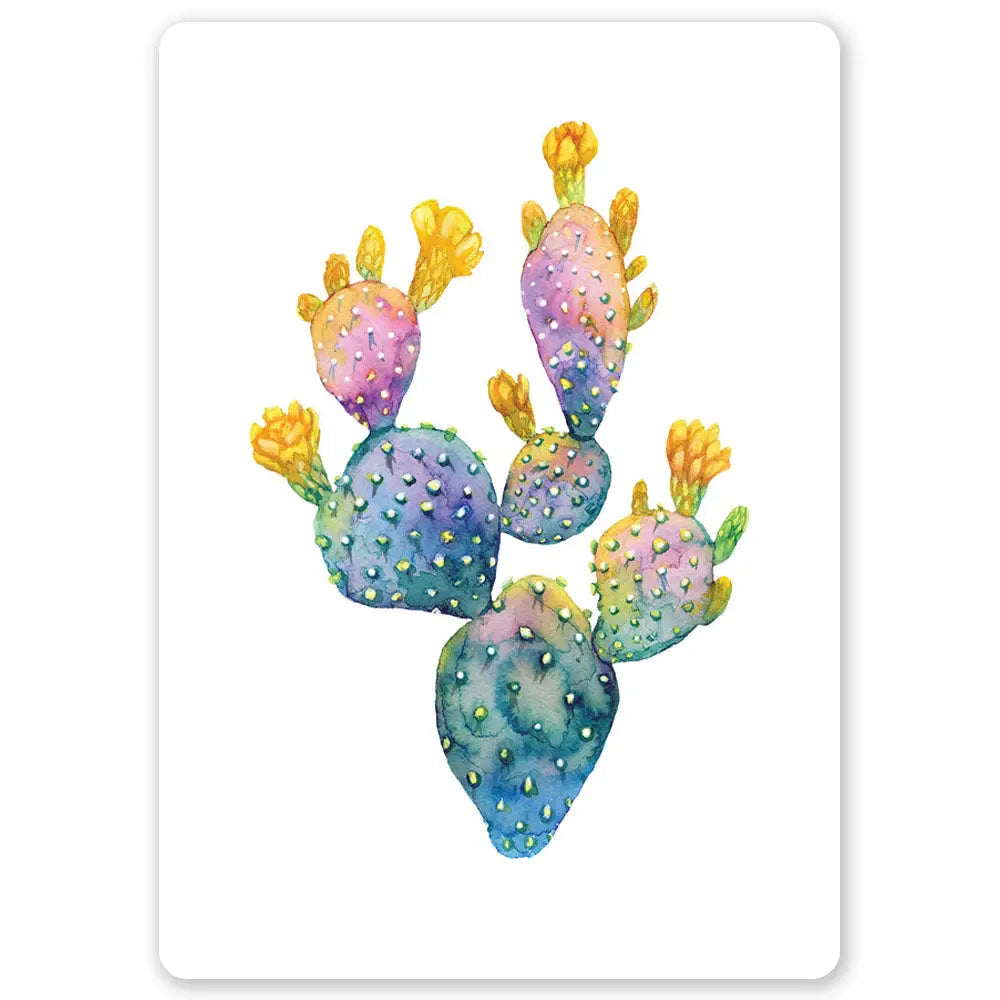 Tarjeta postal de cactus de colores