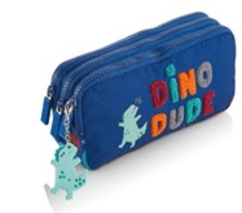 PORTATODO TRIPLE RECTANGULAR RECICLADO FUN DINO
