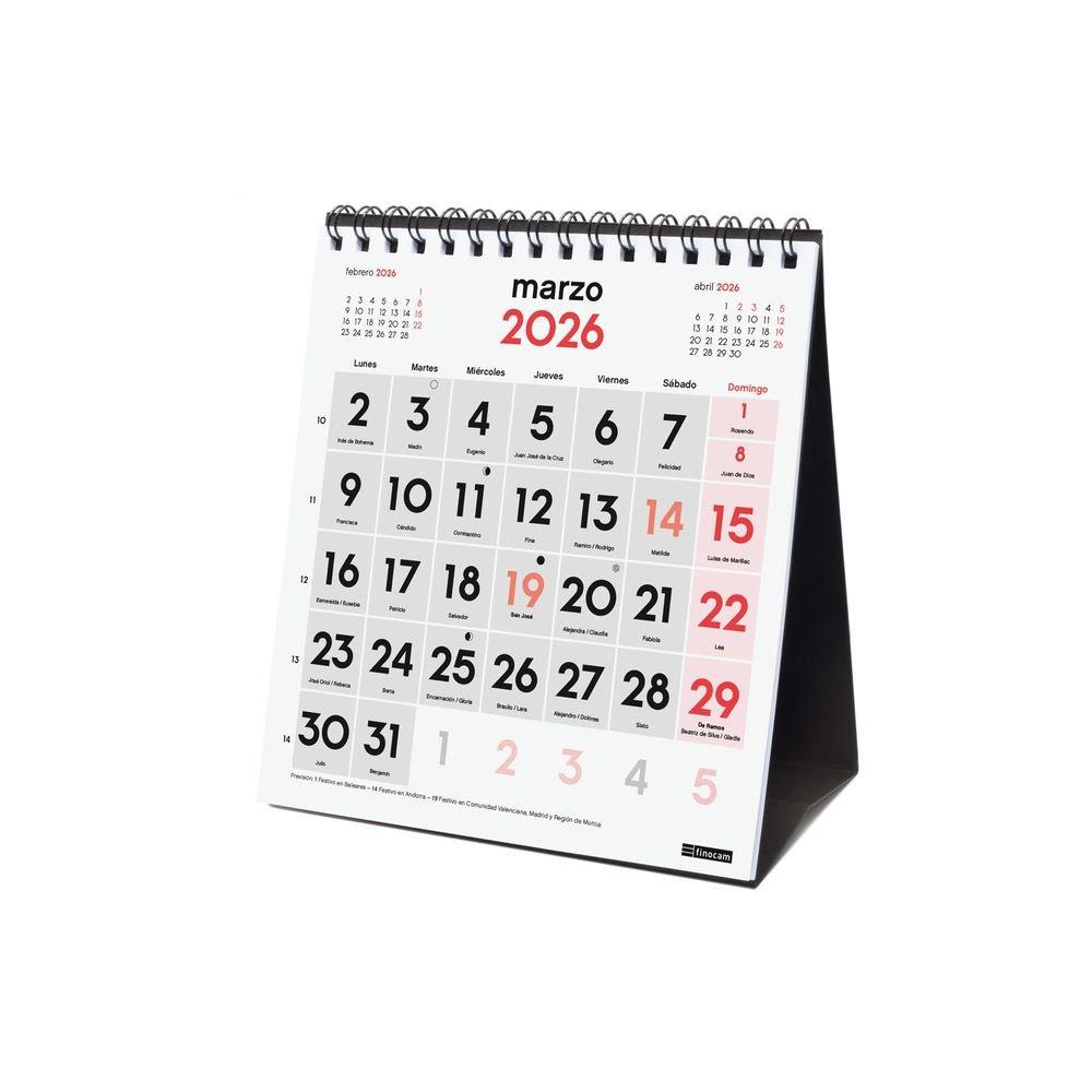 CALENDARIO 2026 SOBREMESA NUMEROS GRANDES XS