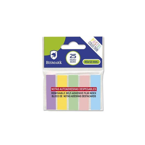 BANDERITAS ADHESIVAS BISMARK 5 COLORES PASTELES