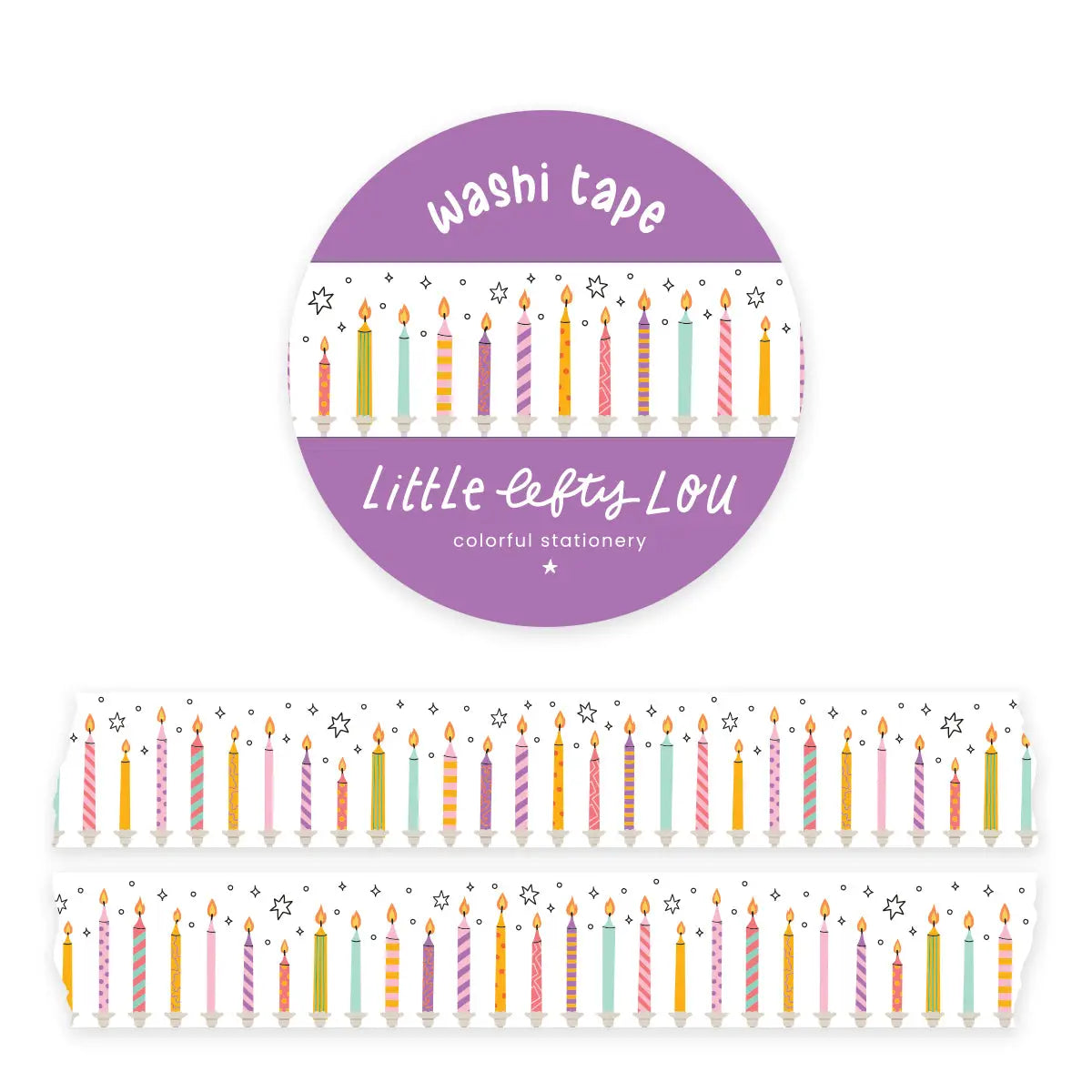 Cinta Adhesiva  Velas de cumpleaños Washi Tape