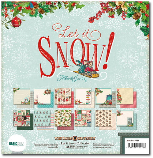 BLOCK DE PAPELES LET IT SNOW DE VINTAGE ODISSEY
