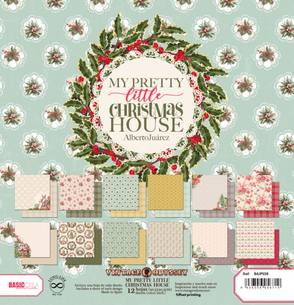 PAPER PAD 12x12 MYPRETTY LITTLE CHRISMTAS HOUSE