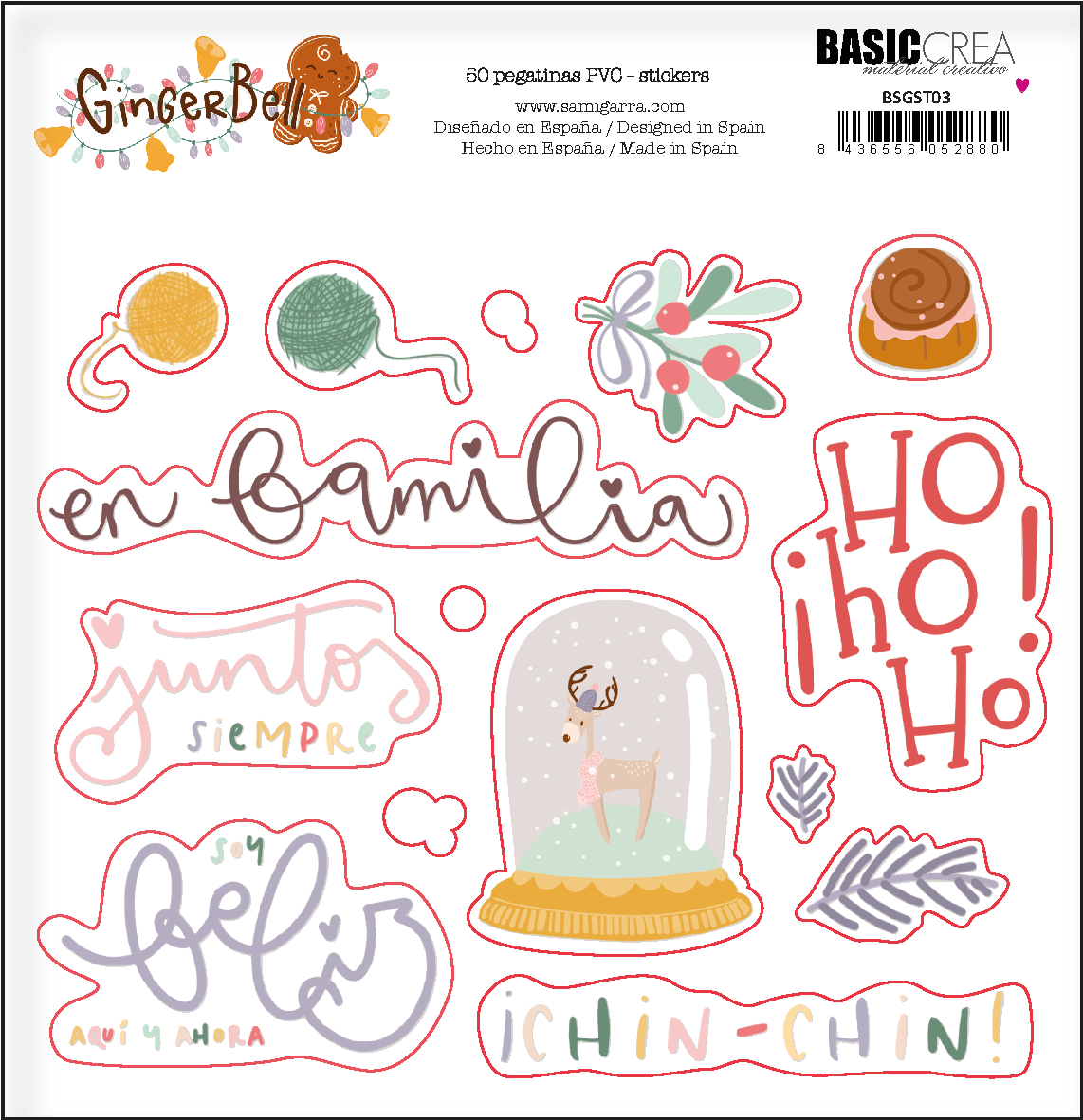 PEGATINAS TRANSPARENTES GINGER BELL