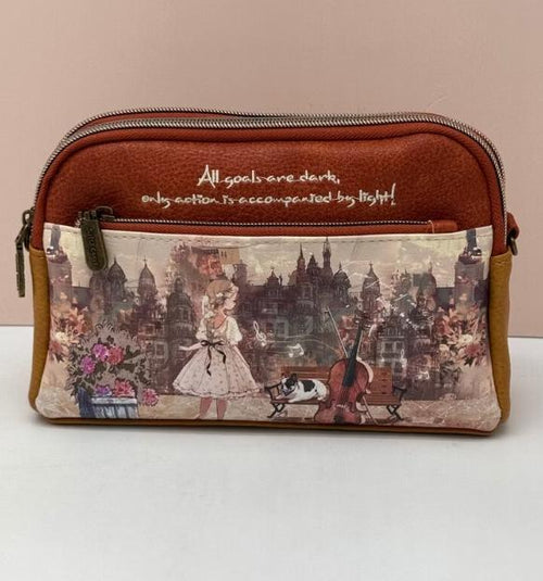 Bolso Bandolera Doble Compartimento Marrón