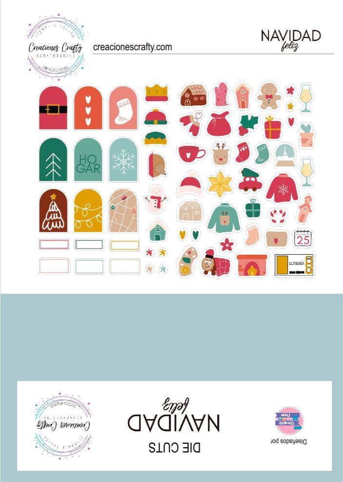 DIE CUTS NAVIDAD FELIZ CREACIONES CRAFTY