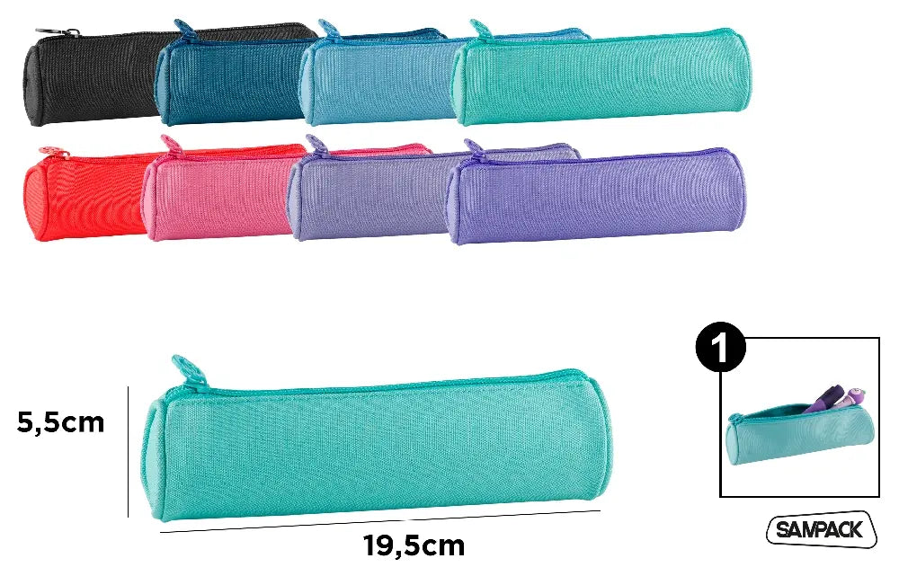 ESTUCHE 1 CREMALLERA REDONDO 19.5 x 5