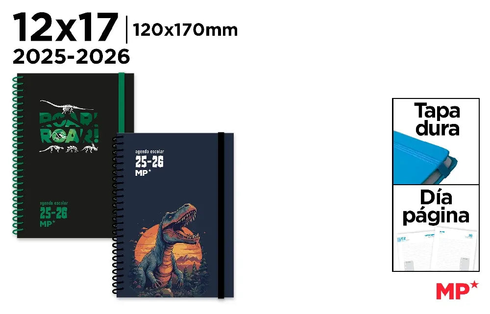 AGENDA ESCOLAR 12*17 DIA PAGINA TAPA DURA