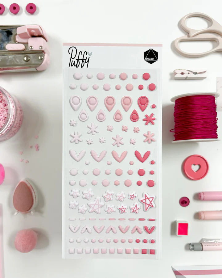 ADHESIVOS PUFFY ROSA BASICS DUNAON