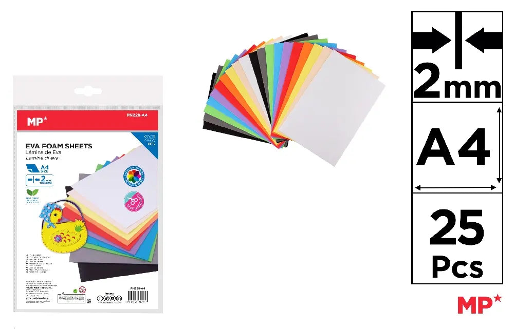GOMA EVA A4 25 Uds.