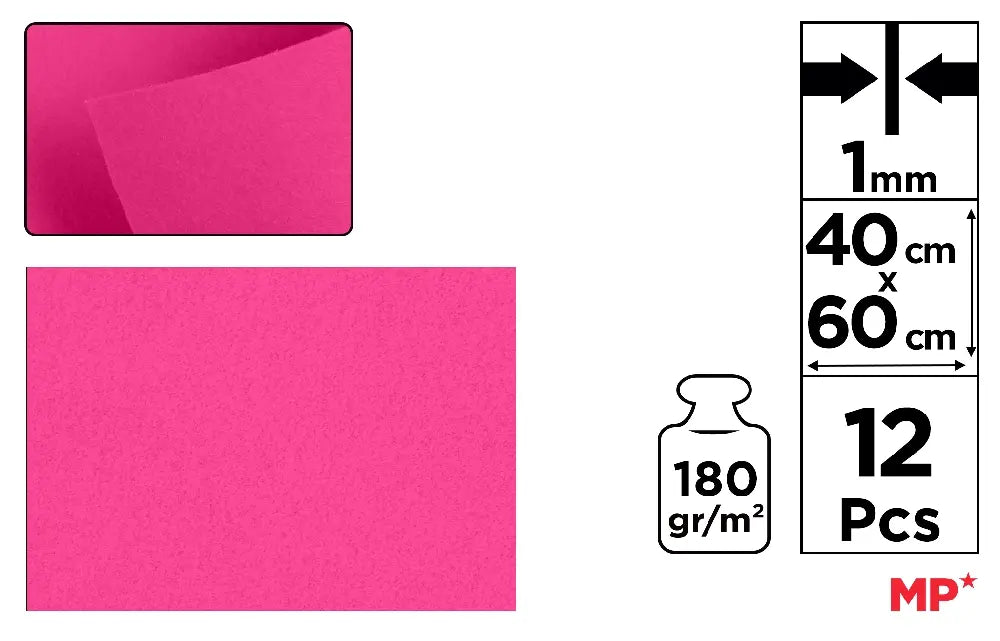 FIELTRO 40 x 60 cm COLOR FUCSIA