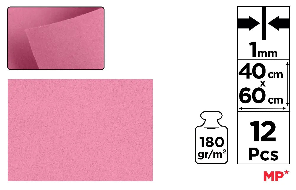 FIELTRO 40 x 60 cm COLOR ROSA