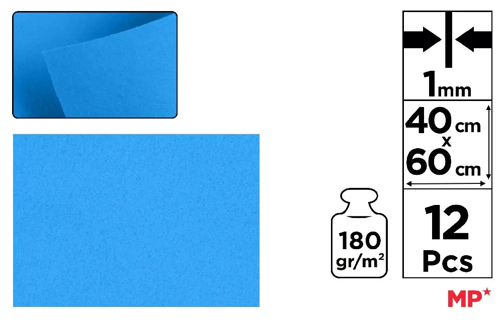 FIELTRO 40 x 60 cm COLOR AZUL