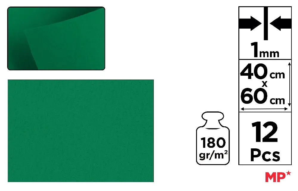 FIELTRO 40 x 60 cm COLOR VERDE OSCURO