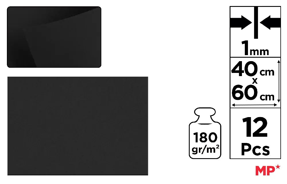 FIELTRO 40 x 60 cm COLOR NEGRO