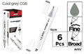 ROTULADORA DOBLE PUNTA A BASE DE ALCOHOL CHROMAX CG6 COOL GRAY
