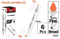 ROTULADORA DOBLE PUNTA A BASE DE ALCOHOL CHROMAX 22 FRENCH VERMILIO