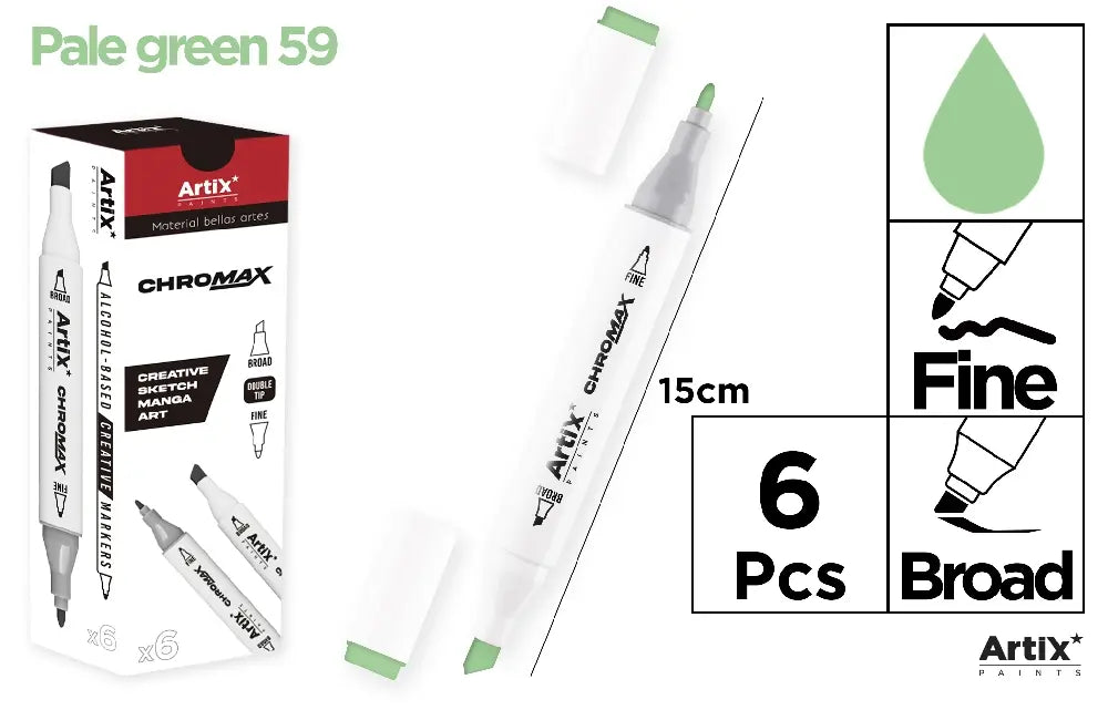 ROTULADORA DOBLE PUNTA A BASE DE ALCOHOL CHROMAX 59 PALE GREEN