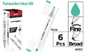 ROTULADORA DOBLE PUNTA A BASE DE ALCOHOL CHROMAX 68 TURQUOISE BLUE