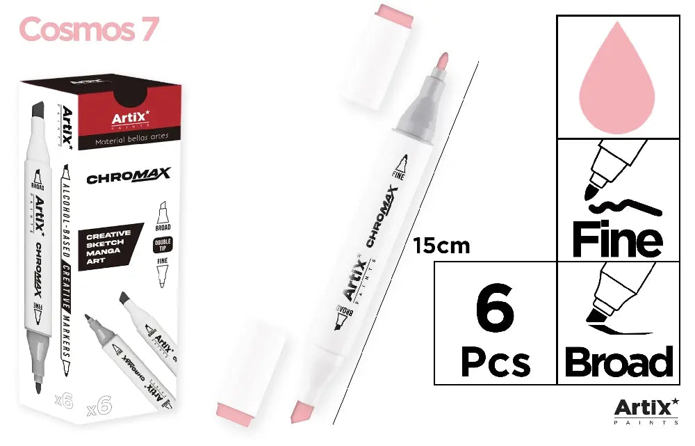 ROTULADORA DOBLE PUNTA A BASE DE ALCOHOL CHROMAX 7 COSMOS