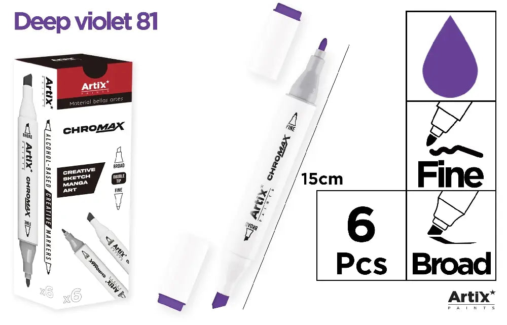 ROTULADORA DOBLE PUNTA A BASE DE ALCOHOL CHROMAX 81 DEEP VIOLET