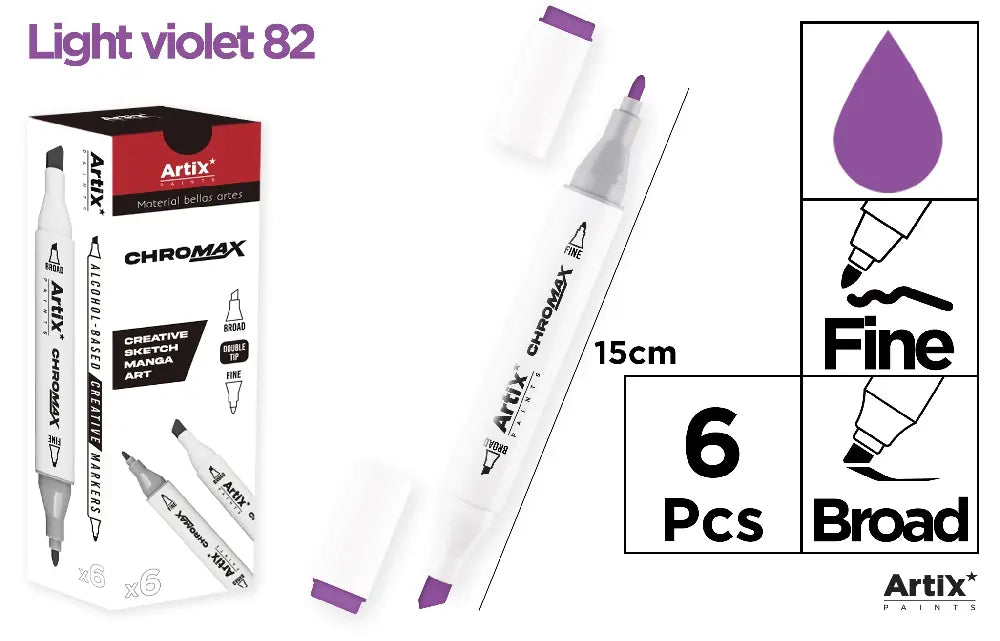 ROTULADORA DOBLE PUNTA A BASE DE ALCOHOL CHROMAX 82 LIGHT VIOLET