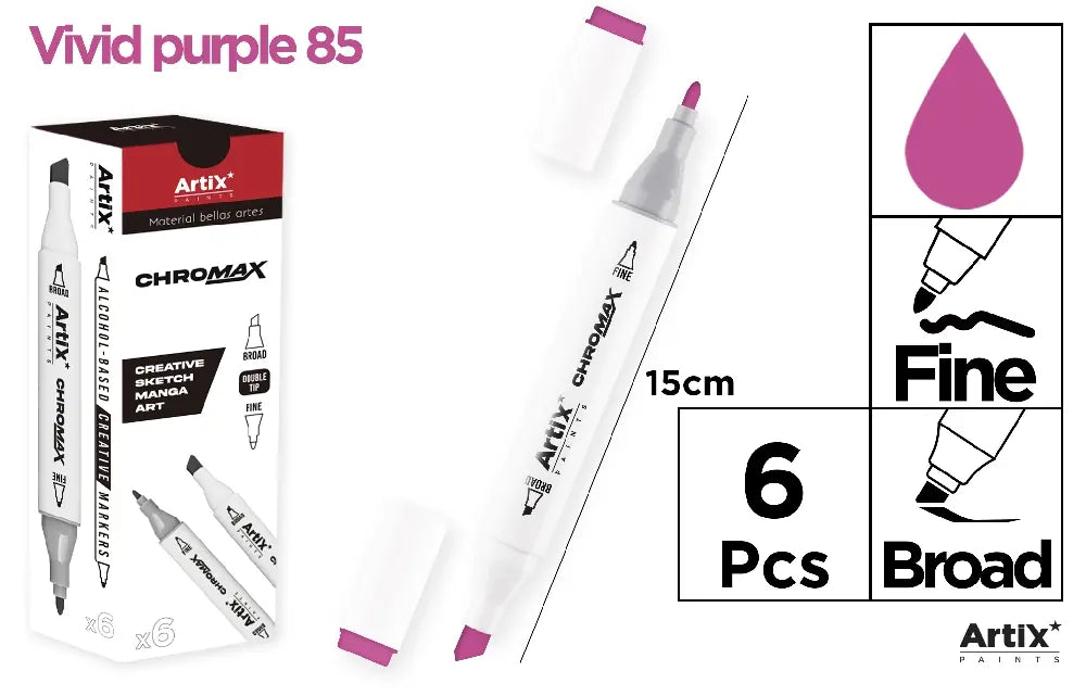 ROTULADORA DOBLE PUNTA A BASE DE ALCOHOL CHROMAX 85 VIVID PURPLE
